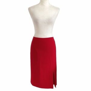 TAHARI ARTHUR S LEVINE RED FRONT SLIT PENCIL FORMAL SKIRT - 6